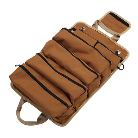 Luxshiny 1Pack Roller Tool Bag Portable Storage Organizer Oxford Cloth Khaki