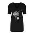 thumbnail image 3 of Birdeem T-Shirt Décontracté pour Femmes à Imprimé, Col en V, Manches Courtes, Coupe Ample, 3 of 9
