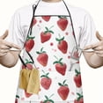 thumbnail image 2 of Strawberry Plants Fruit Watercolor Apron-Garden Aprons for Women with Pockets-Cotton Linen Waterproof Kitchen Cooking Gardening Aprons Adjustable for Kitchen,Cooking,BBQ and Salon 33x27 Inch, 2 of 7