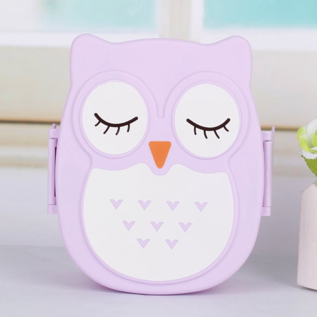 Fiambrera Portátil de Dibujos Animados, Contenedor de Alimentos Duradero y Fácil de Limpia Conpa Hermética, Capacidad de 900 ml para Niños, color Morrado