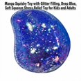 thumbnail image 2 of Mango Squishy Toy with Glitter Filling, Deep Blue, Soft Squeeze Relaxation Toy for Kids and Adults, 2 of 3