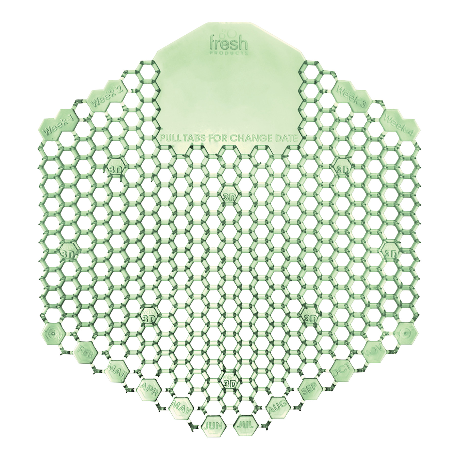 Wave 3d Urinal Deodorizer Screen, Cucumber Melon Scent, Green, 10/box | Bundle of 5 Boxes