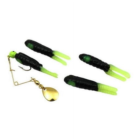 H&H Pro Cajun Grub Spin Spinner Bait Black & Chartreuse 1/16 oz