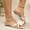 White, variant on Women's Square Toe Open Toe Decorated Sandals, Wide Width Breathable Lightweight Casual Beach Summer Slides White 36