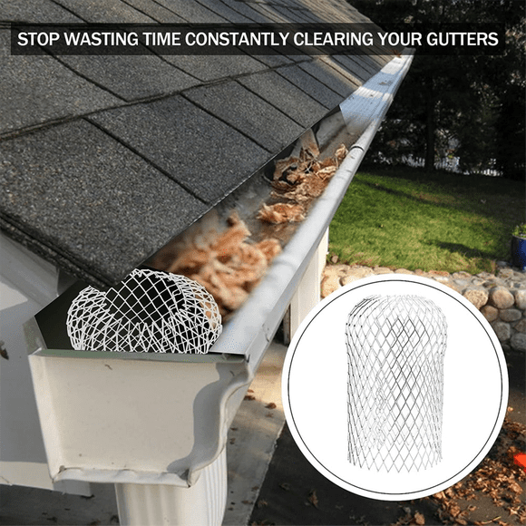 8 Pcs Gutter Guards - Aluminum Gutter Downspout Guard, Expandable Leaf Strainer Gutter Screen Covers Down 12 X 17cm