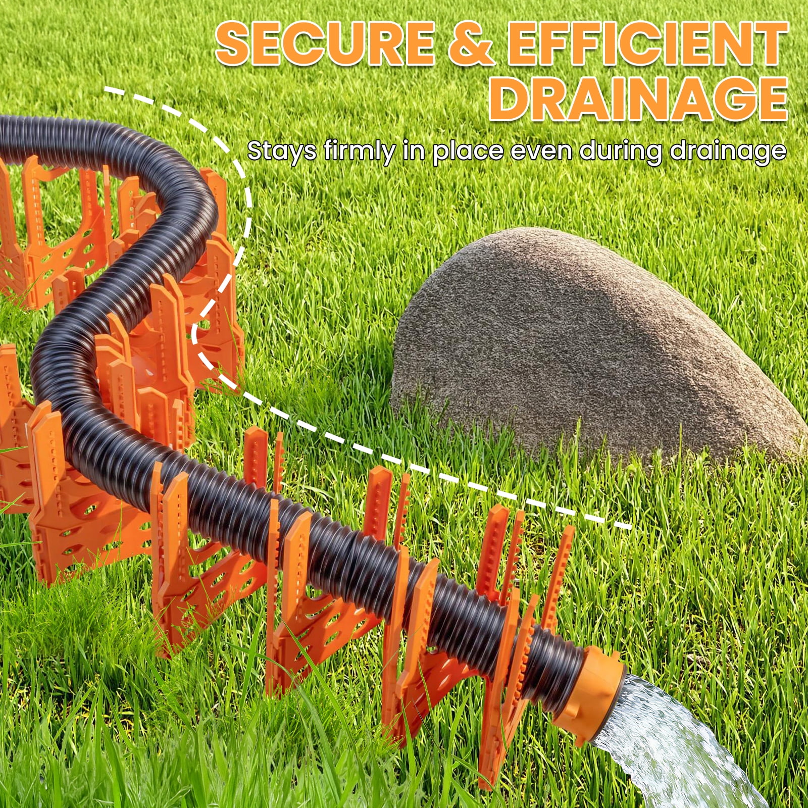 RV Sewer Hose Support, 10FT Adjustable RV Hose Support Holder Camper Sewer Hose Support for Fast & Secure Dumping with carrying Strap, Orange