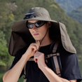thumbnail image 4 of Voska Solar Powered Fan Hat Wide Brim Mountaineering Hiking Fishing Sun Protection Outdoor Cap Army Green, 4 of 5