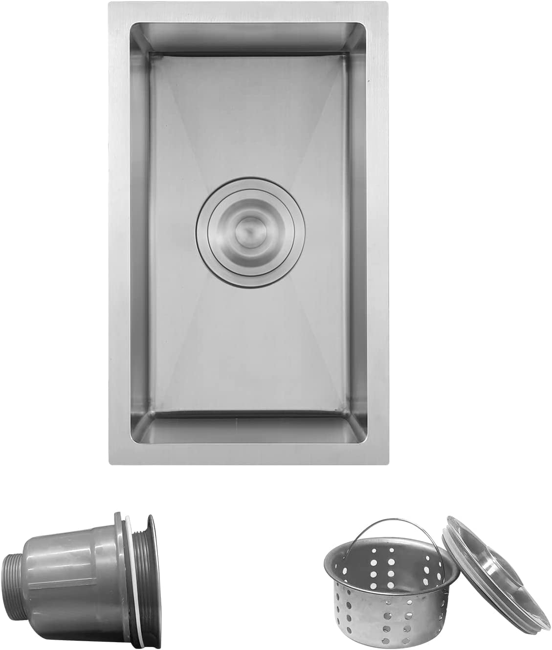 Bar Sink , 10 x 17 inch Kitchen Sink Undermount Single Bowl 16 Gauge