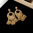 thumbnail image 5 of Antique Gold Ethnic Style Indian Jhumka Earrings Women Fashion Jewelry, 5 of 8