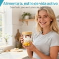 thumbnail image 4 of Vtopmart Yogur y copa de avena, recipientes de avena durante la noche, compartimento reutilizable para desayuno con yogur, cereales o avena sobre la (Pack de 6-473 ml), 4 of 6