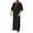 Black, variant on Leesechin Long Sleeve Shirts for Men Muslim Robe Set Arab Middle Robe Standing Neck Pocket Button Casual Robe 5X Black