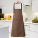 thumbnail image 4 of Delantal largo de algodón, impermeable, resistente al aceite, para cocinar, hornear, limpiar, con tirantes ajustables, unisex, para adultos., 4 of 6