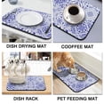 thumbnail image 4 of 2 Pack Washable Rubber Bohemian Vintage Floral Dish Drying Mats for Kitchen Counter Home Large Coffee Bar Pad Accessories and Decor for Utensils Stemware (2pcs 19.5''x12''), 4 of 6