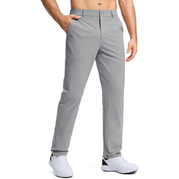Uwinwear Men's Golf Pants Stretch Work Dress Comfy Pants Lightweight Quick Dry Long Pants Casual Trousers with Pockets,Light Gray,XXL