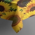 thumbnail image 3 of Green Leaf Sunflower Pattern Rectangle Tablecloth 60"x84",Waterproof Polyester Rectangle Table Cloth, Wipeable Spillproof Polyester Tablecloth for Dining, Camping, Indoor and Outdoor, 3 of 5