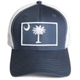 thumbnail image 2 of South Carolina Flag Hat for Men and Women – Palmetto Snapback Trucker Baseball Cap by International Tie (Navy/White), 2 of 8
