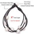 thumbnail image 3 of Aobei Pearl Cultured Freshwater pearl Wrap Bracelet on Multi Strands Leather Beaded Jewelry for Women Black, 3 of 6