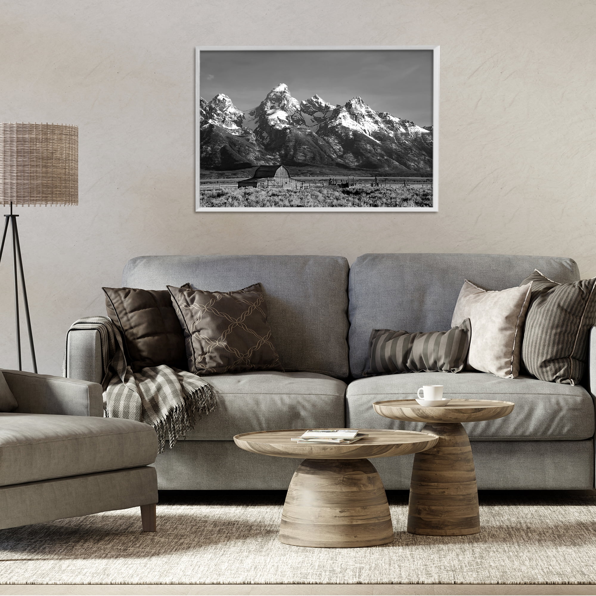 Stupell Industries John Moulton Barn Landscape White Framed Giclee Art, design by Steve Toole