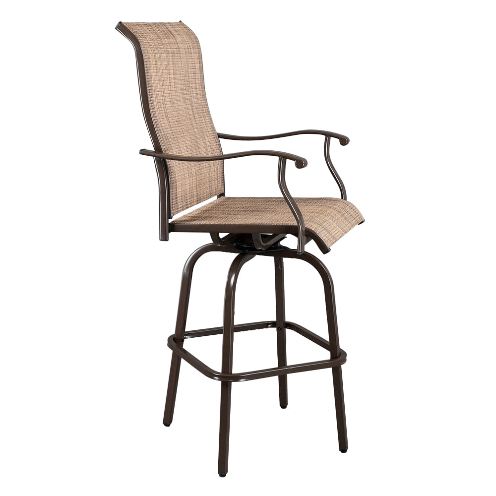 Lowestbest 2PCS Swivel Chair, High-end Bar Chair, Wrought Iron Swivel Bar Chair Patio Swivel Bar Stools, Brown Lowestbest 2PCS Swivel Chair, High-end Bar Chair, Wrought Iron Swivel Bar Chair Patio Swivel Bar Stools, Brown
