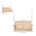 thumbnail image 3 of Outsunny 2 Seater Porch Swing Wooden Patio Swing Chair Seat, Natural, 3 of 10