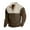 A1Brown, variant on Huowey Men Sweatshirts Color Block Long Sleeve Stand Collar 1/4 Button Up Sweatshirt Pullover Fall Winter Polo Sweaters Casual Top Clothes,Black,L