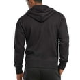 thumbnail image 4 of Men's Cotton Blend Lightweight Fleece Zip Up Hoodie Sweatshirt 3XL, Black, 4 of 5