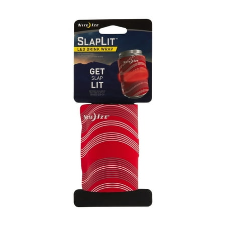 Nite Ize SlapLit LED Drink Wrap, Red Insulated Reflective Glow or Flash