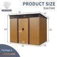 thumbnail image 5 of Outdoor Storage Shed 6 x 8 FT, Lockable Metal Garden Shed Steel Anti-Corrosion Storage House with Single Lockable Door for Backyard Outdoor Patio (Coffee), 5 of 8