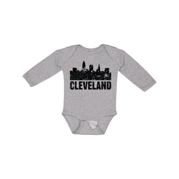 Inktastic Cleveland Skyline Grunge Boys or Girls Long Sleeve Baby Bodysuit