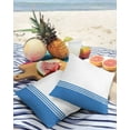 thumbnail image 3 of Pack of 2 Outdoor Pillow Covers, Modern Art Blue Stripes White Farmhouse Waterproof Square Throw Pillowcase Cushion Decorative Pillow Covers for Couch Patio Tent, 24x24 in, 3 of 6