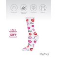 thumbnail image 6 of MeMoi Pucker Up Kisses Bamboo Blend Crew Socks - Womens - Female, One Size, White, 6 of 7