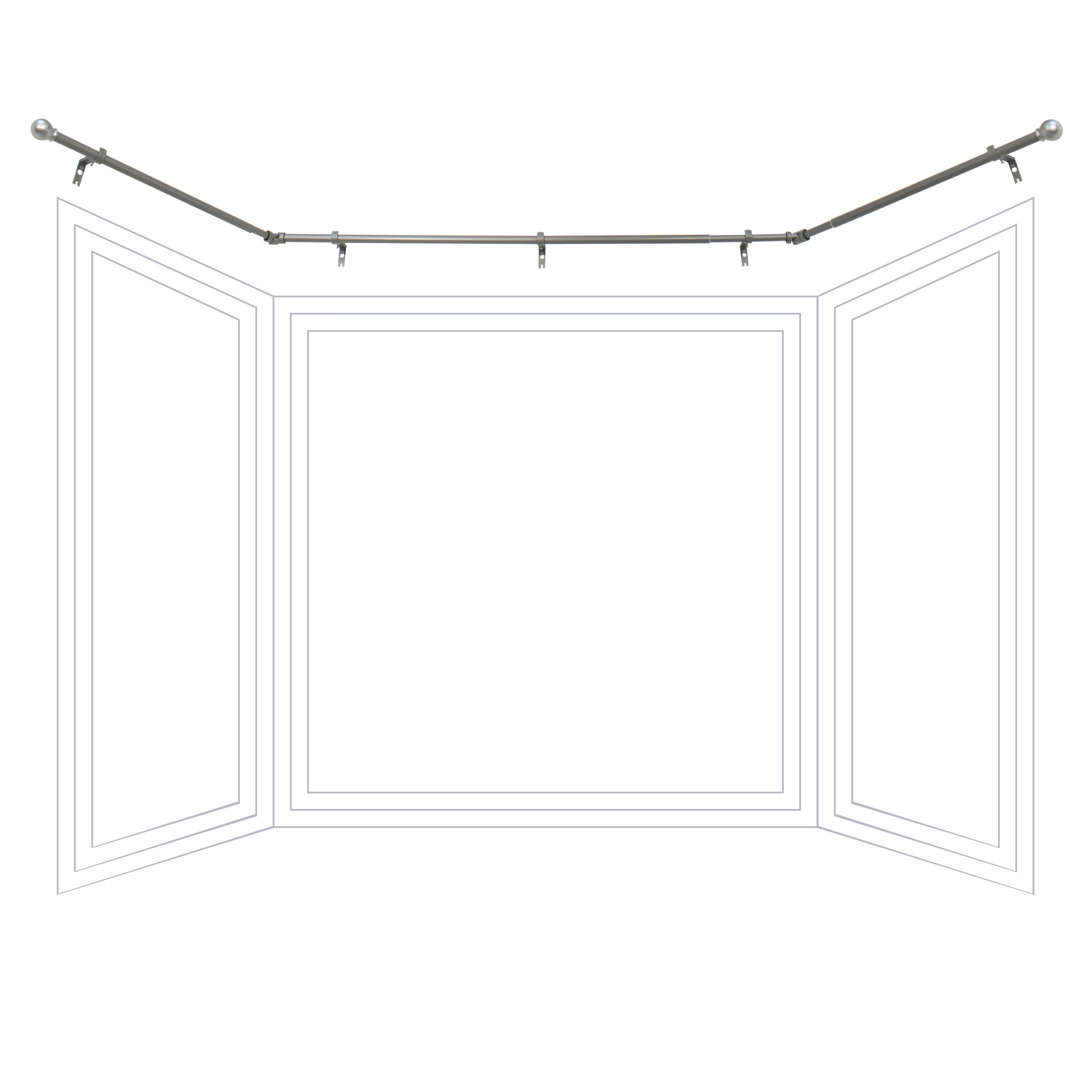 Better Homes and Gardens Bay Window Adjustable Drapery Rod Set