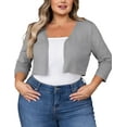 thumbnail image 6 of SEWIFY Women's Plus Size Bolero Cropped Cardigan Lightweight 3/4 Sleeve Shrug Sweaters for Dresses,1X-4X, 6 of 9