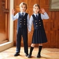 thumbnail image 4 of CUSTG Kids Sets Formal Vest Elegant Gentleman Long Trousers Outfit School Ensemble Leisure Style Home School Casual Outfit, 4 of 8