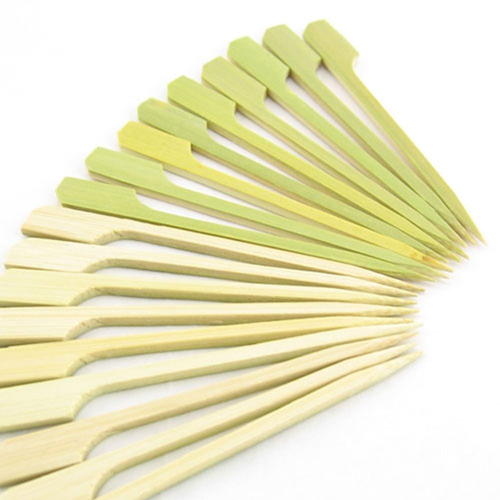 BambooMN 10.6" Bamboo Paddle Cocktail Fruit Sandwich Food Picks Skewers for Catered Events