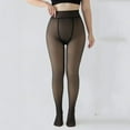 thumbnail image 2 of Lovskoo Women Plus Size Fleece Lined Thick Tights Stirrup Leggings Plus Size Fashion Fake Translucent Ladies Keep Warm Solid Pantyhose Black-220G, 2 of 5