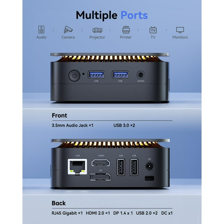KAMRUI Mini PC, 16GB DDR4 RAM 512GB M.2 SSD, Mini Computer
