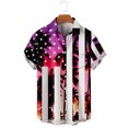 thumbnail image 2 of GLVSZ Mens Vintage Button Down Bowling Shirts 4th of July American Flag Patriotic T-Shirts Short Sleeve Hawaiian Summer Beach Printed Casual Shirts, 2 of 4