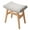 Natural, variant on Solid Wood Small Vanity Stool with Saddle Cushion, Compact Vanity Chair, Makeup Stool with High-Rebound Sponge Seat, White