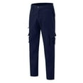thumbnail image 3 of Men's All Season Solid Color Cargo Pants - Straight Leg Fitness Trousers with Multi-Pockets and Zip Fly, 3 of 8