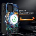 thumbnail image 4 of Magnetic Phone Case for iPhone 16 Pro, Compatible with MagSafe, Durable 2 Layers Full Covered Shockproof Protective Cover-Stained Glass Moon Floral, 4 of 5