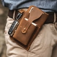 thumbnail image 2 of AnuirheiH Men Leather Waist Bag Vintage Cell Phone Holster Pouch,Outdoor Sports Men's Bag Waist Bag Mobile Phone Pocket, 2 of 9