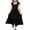 1-Black1056, variant on Kiijoy Girls Ruffled Backless Square Neck Dress Casual Solid Tiered Long Dress, Sizes 4-15