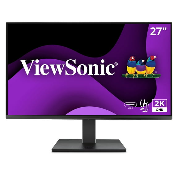 ViewSonic VG2752-2K 27" IPS 1440p Ergonomic Monitor with Tilt, Swivel, Pivot, Height Adjust, 100Hz, USB Hub, HDMI, DisplayPort, and 65W USB-C Inputs