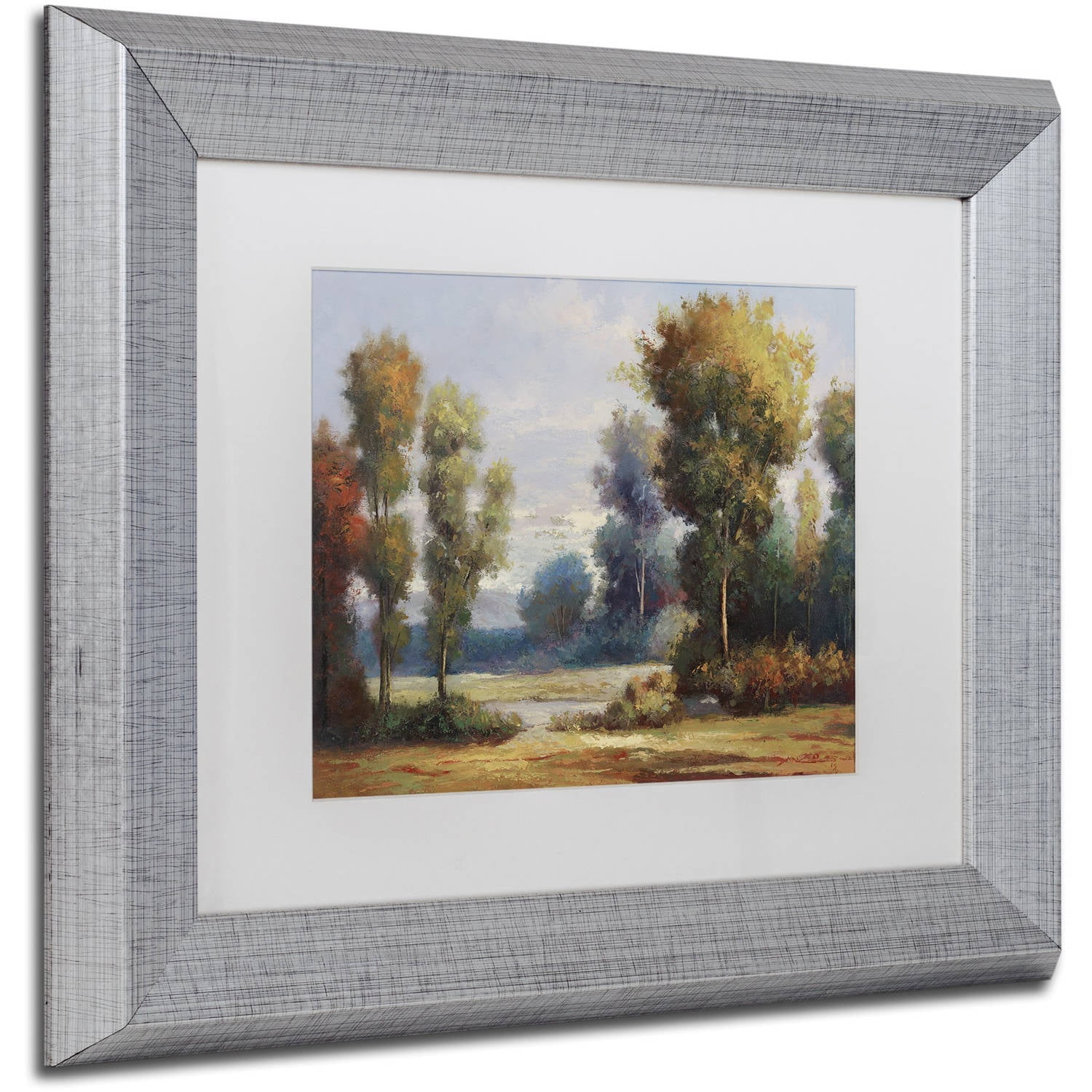 Trademark Fine Art "Memory Lane" Canvas Art by Daniel Moises, White Matte, Silver Frame