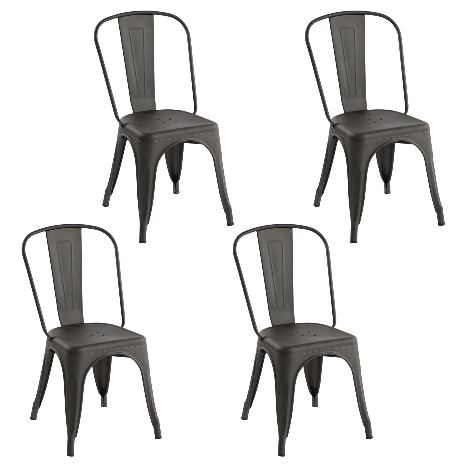 Homy Casa Set of 4 Metal Dining Side Chair Stackable for Bistro Cafe