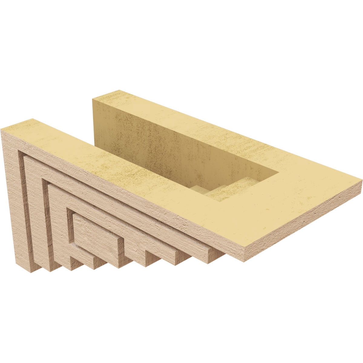 4"W x 8"D x 4"H Wide Landon Rough Cedar Woodgrain TimberThane Corbel, Primed Tan