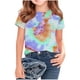thumbnail image 1 of Camisetas de Cuello de Tripulación de Manga Corta para Mujeres Camiseta Impresa Clásica Cuello Redondo Top Versátil Casual para Niños Grandes de Edades 3-14, 1 of 5