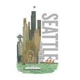 thumbnail image 5 of Seattle, Washington, Vintage Watercolor Skyline Vertical, Lantern Press, Premium Playing Cards, 52 Card Deck with Jokers, USA Made, 5 of 5