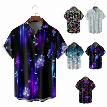 

Plus Size Button Down Shirts with Chest Pocket Slim-Fit Tops for Men Women